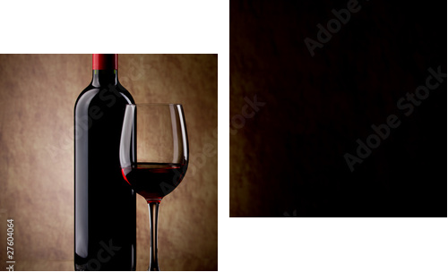 Lampka czerwonego wina - Obraz dwuczęściowy, Dyptyk