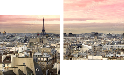 Paryż widok Wieża Eiffla - Obraz dwuczęściowy, Dyptyk