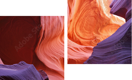 Świecące kolorowy korytarz - Obraz dwuczęściowy, Dyptyk