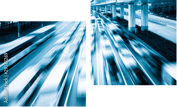 Autostrada Megacity - Obraz dwuczęściowy, Dyptyk