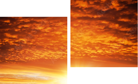 kolej na zachód słońca - Obraz dwuczęściowy, Dyptyk