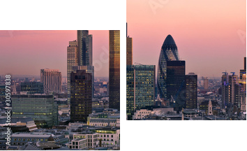 Miasto Londyn przy zmierzchem - Obraz dwuczęściowy, Dyptyk