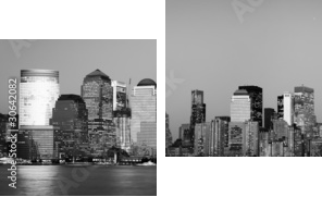 Manhattan Financial District od Jersey - Obraz dwuczęściowy, Dyptyk