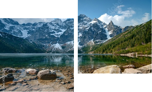 Jezioro u podnóża Tatr - Obraz dwuczęściowy, Dyptyk