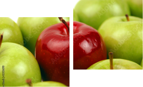 Zielono - czerwona głębia koloru - Obraz dwuczęściowy, Dyptyk