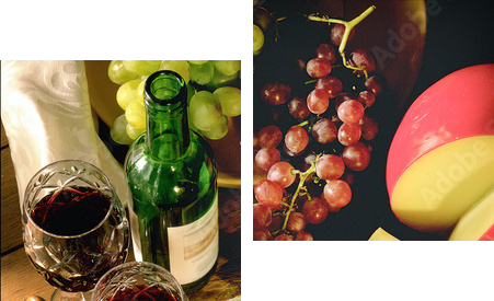 Party Time - wino i ser - Obraz dwuczęściowy, Dyptyk