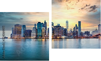 Panorama Nowego Jorku – Manhattan - Obraz dwuczęściowy, Dyptyk