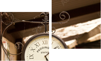 Zegar kolejowy - Obraz dwuczęściowy, Dyptyk