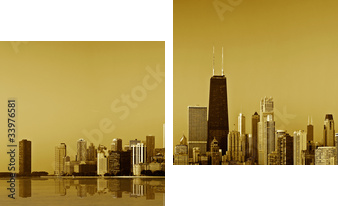 Złote wybrzeże Chicago. - Obraz dwuczęściowy, Dyptyk