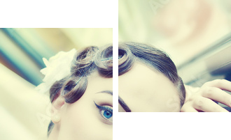 portret w stylu vintage - Obraz dwuczęściowy, Dyptyk
