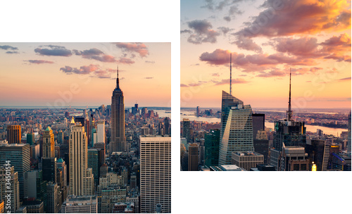 New York Empire state building Times square - Obraz dwuczęściowy, Dyptyk