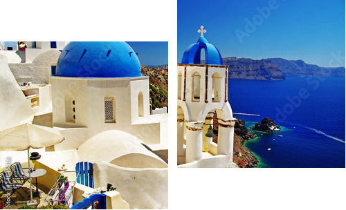 Santorini - zaczarowane miasto - Obraz dwuczęściowy, Dyptyk