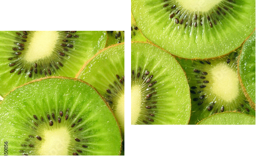 Zielone plasterki soczystego owocu - Obraz dwuczęściowy, Dyptyk
