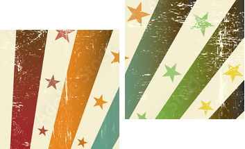 retro multicolor flaga grunge - Obraz dwuczęściowy, Dyptyk