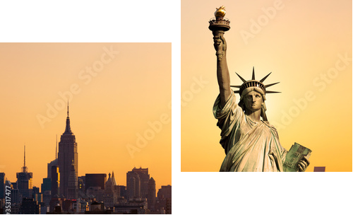 Statua Wolności w Nowym Jorku - Obraz dwuczęściowy, Dyptyk