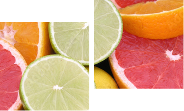 Cytrusowa kompozycja z owoców - Obraz dwuczęściowy, Dyptyk