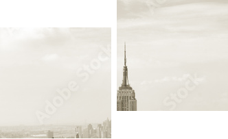 Panorama Manhattan w sepii - Obraz dwuczęściowy, Dyptyk