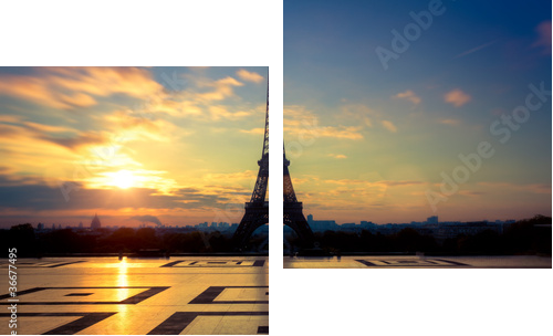 Tour Eiffel Paryż Francja - Obraz dwuczęściowy, Dyptyk