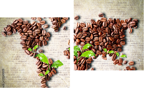 Kawa na całym świecie - Obraz dwuczęściowy, Dyptyk