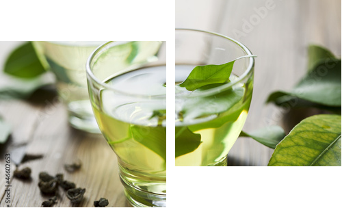 Zielona herbata - Obraz dwuczęściowy, Dyptyk