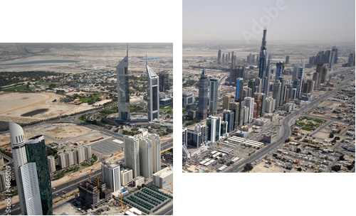 Sheikh Zayed Road In UAE, zaśmiecone zabytkami - Obraz dwuczęściowy, Dyptyk
