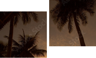 Relaksujący zachód słońca hamaku - Obraz dwuczęściowy, Dyptyk