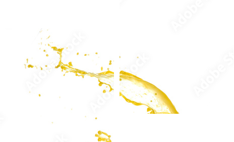 Cytryna plasterek z pluśnięciem, odosobnionym na białym tle - Obraz dwuczęściowy, Dyptyk