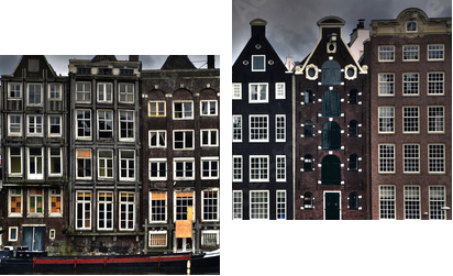 Domy Amsterdamu - Obraz dwuczęściowy, Dyptyk