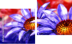 piękna 3d kwiat panoramiczny - Obraz dwuczęściowy, Dyptyk