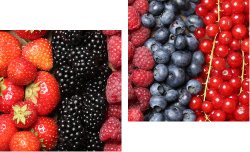 Świeże owoce jagodowe tło - Obraz dwuczęściowy, Dyptyk