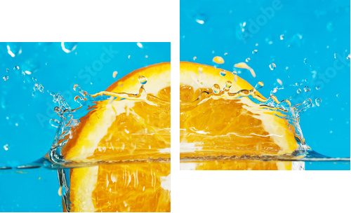 pomarańczowy z odpryskami - Obraz dwuczęściowy, Dyptyk