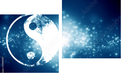 znak yin yang - Obraz dwuczęściowy, Dyptyk
