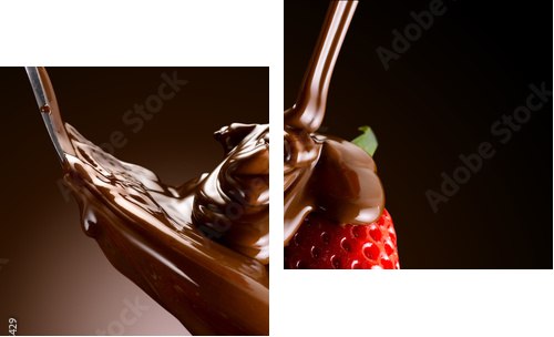 truskawki i czekolada - Obraz dwuczęściowy, Dyptyk