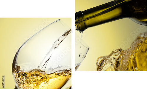 białe wino - Obraz dwuczęściowy, Dyptyk