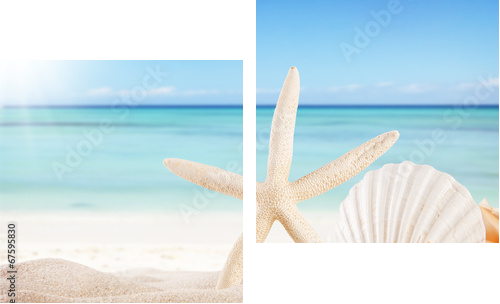 Lato plaża tło - Obraz dwuczęściowy, Dyptyk