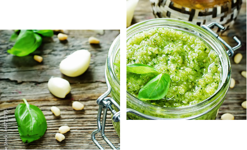 świeży sos pesto - Obraz dwuczęściowy, Dyptyk