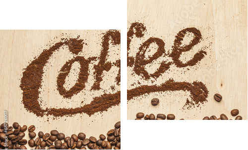 Typografia zmielonej kawy - Obraz dwuczęściowy, Dyptyk