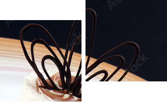 Deser czekoladowy w nowoczesnym stylu  - Obraz dwuczęściowy, Dyptyk