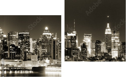 Manhattan West side at night - Obraz dwuczęściowy, Dyptyk