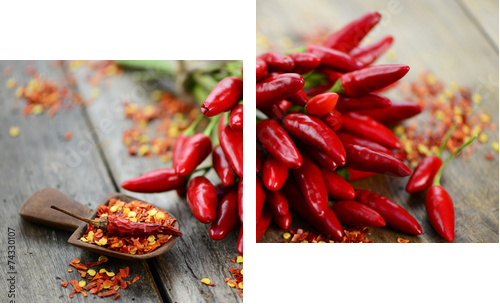 Deska drewniana chili - Obraz dwuczęściowy, Dyptyk