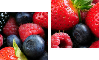 Kosz pełen soczystych owoców - Obraz dwuczęściowy, Dyptyk