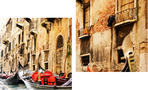 Tradycyjna przejażdżka gandolą w Wenecji - Obraz dwuczęściowy, Dyptyk