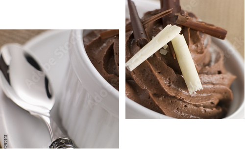 Mus czekoladowy z malinami - Obraz dwuczęściowy, Dyptyk