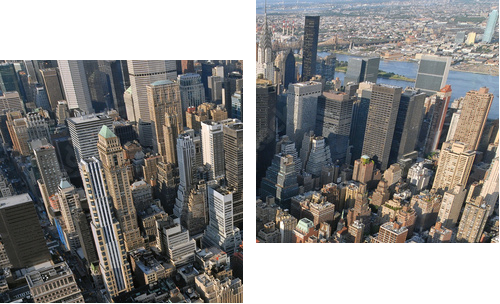 WIDOK LOTNICZY MANHATTAN (NOWY JORK, USA) - Obraz dwuczęściowy, Dyptyk