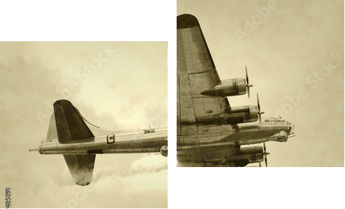 Amerykański bombowiec z epoki II wojny światowej - Obraz dwuczęściowy, Dyptyk