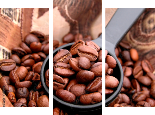 Pachnące zaiarna kawy - Obraz trzyczęściowy, Tryptyk