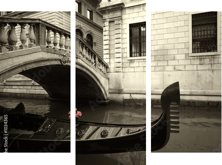 Kwiecista podróż wodnymi szlakami Wenecji - Obraz trzyczęściowy, Tryptyk