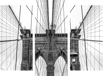 Sławny most brooklyński w Miasto Nowy Jork - Obraz trzyczęściowy, Tryptyk
