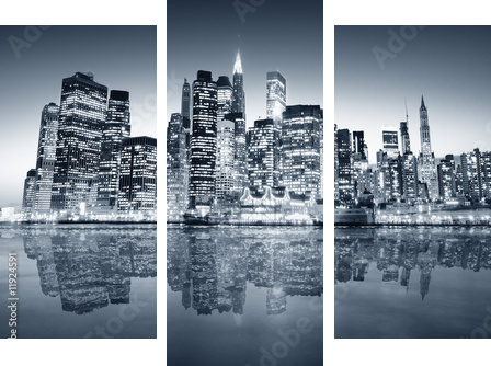 Nowy Jork manhattan - Obraz trzyczęściowy, Tryptyk