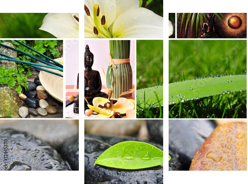 Wellness Asian Spa - Obraz trzyczęściowy, Tryptyk